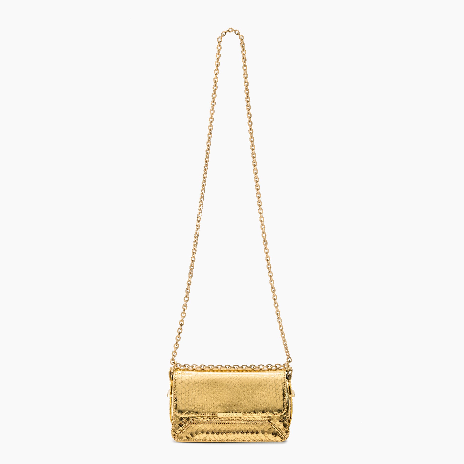 Gold Chine Python Candy Mini Bag with Chain - Gold Python – badura
